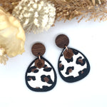 Black + White Leopard Baby Earrings