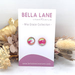 Water Colour Rose Gold Stud Earrings