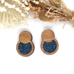 Round Timber Stud Earrings