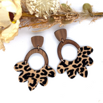 Caramel Leopard Petal Earrings