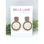 Lavender Ivory Lace Timber Luna Earrings