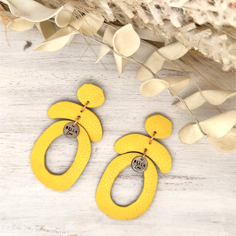 Yellow Oval Arch Earrings