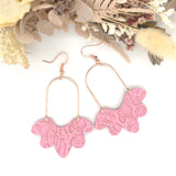 Lace Rose Gold Petal Earrings
