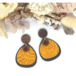 Mustard Lace + Black Baby Drop Earrings