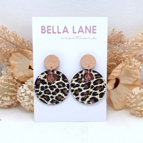 Chocolate Leopard Luna Earrings