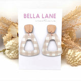 Beige Gingham Macey Drops