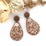 Rose Gold Sparkle Teardrop Earrings