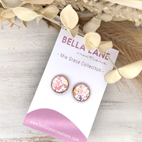 Pastel Sprinkle Rose Gold Earrings